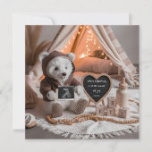 赤ちゃんクマのシンプルな妊娠発表 シーズンカード (正面)
