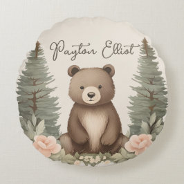 赤ちゃんクマの松の木 ラウンドクッション