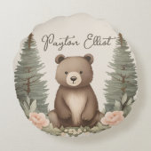 赤ちゃんクマの松の木 ラウンドクッション (裏面)