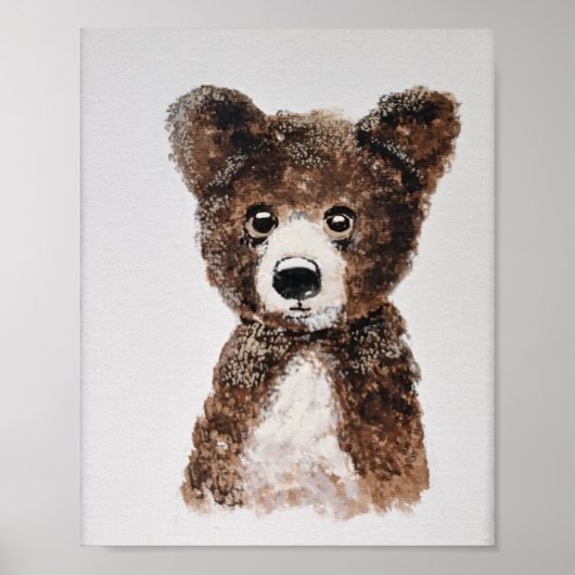 赤ちゃんクマの絵 ポスター (正面)