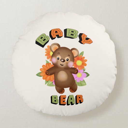 赤ちゃんクマ ラウンドクッション (正面)