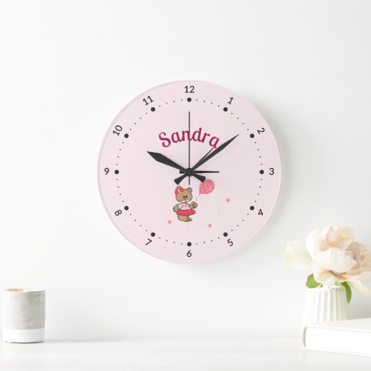 赤ちゃんクマ ラージ壁時計 (ホーム)