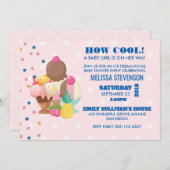 赤ちゃんクールのシャワーアイスクリームソーシャル 招待状 (正面/裏面)