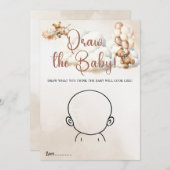 赤ちゃんゲーム ベビーシャワーゲーム かわいいクマ 招待状 (正面/裏面)