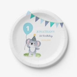赤ちゃんコアラ風船パーティーフラッグ 誕生日 ペーパープレート