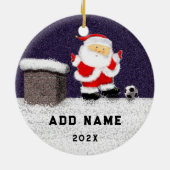 赤ちゃんサッカークリスマス セラミックオーナメント (裏面)