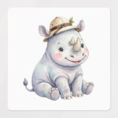 赤ちゃんサファリ動物 ラベル (デザイン2)
