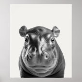 赤ちゃんサファリ アフリカのジャングル動物 ヒポポタマス ポスター (正面)