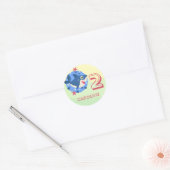 赤ちゃんサメの子供用 誕生日 どんな年齢でも かわいい魚 ラウンドシール (封筒)