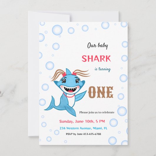 赤ちゃんサメ 招待状 (正面)