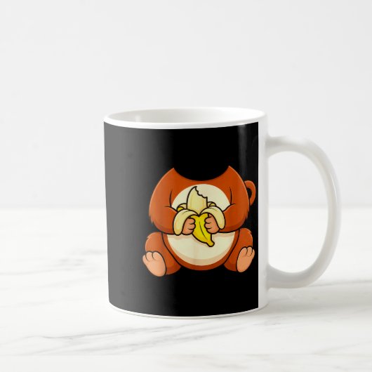 赤ちゃんサル 茶色サル バナナ 面白いサル コーヒーマグカップ (右)