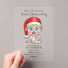赤ちゃんサンタのクリスマスパーティー アクリル招待状