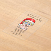 赤ちゃんサンタのクリスマスパーティー アクリル招待状 (レイダウン)