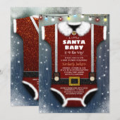 赤ちゃんサンタベイビーがやってくる!男の子ベイビーシャワー 招待状 (正面/裏面)