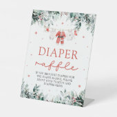 赤ちゃんサンタベイビークリスマスベイビーシャワーディーパーラッフル 台座サイン (正面)