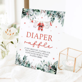 赤ちゃんサンタベイビークリスマスベイビーシャワーディーパーラッフル 台座サイン