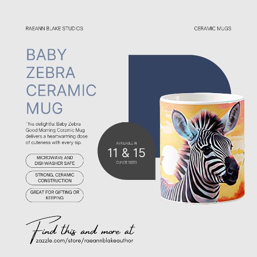 赤ちゃんシマウマの朝の陶器マグカップ コーヒーマグカップ