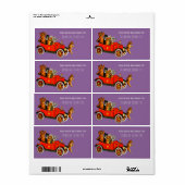 赤ちゃんシャワおもしろいー猫レトロカーパープル ラベル (フルシート)