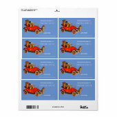 赤ちゃんシャワおもしろいー猫レトロ車キッズブルー ラベル (フルシート)