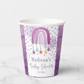 赤ちゃんシャワパーソナライズされたーパープルレインボー 紙コップ (正面)