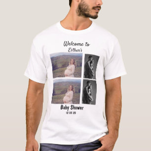 赤ちゃんシャワパーソナライズされたー4フォトコラージュ Tシャツ