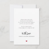 赤ちゃんシャワモダンーの写真の愛と感謝していスクリプト サンキューカード (裏面)