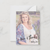 赤ちゃんシャワモダンーの写真の感謝していスクリプト ノートカード (正面)