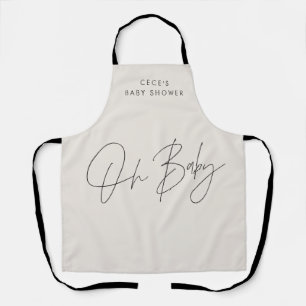 赤ちゃんシャワモダンースクリプト白エレガント エプロン