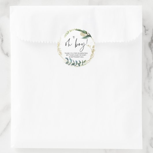 赤ちゃんシャワーああ男の子ママのパーティーの好意になる ラウンドシール (バッグ)