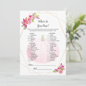 赤ちゃんシャワーあなたの財布ゲームのカボチャの中にあるものを 招待状 (スタンド正面)