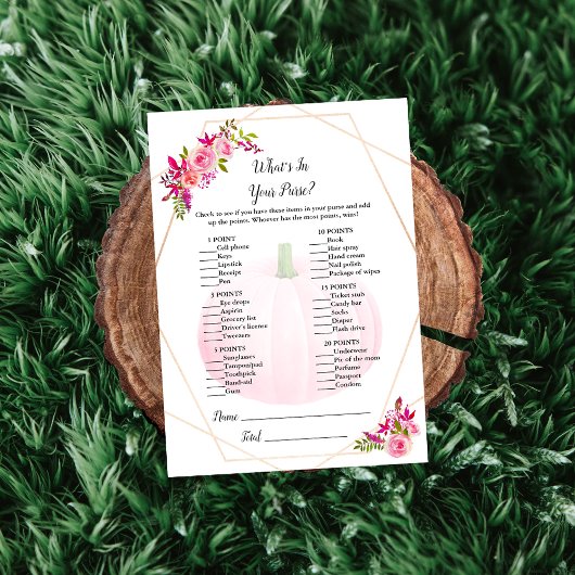 赤ちゃんシャワーあなたの財布ゲームのカボチャの中にあるものを 招待状