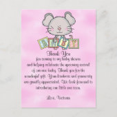 赤ちゃんシャワーありがとうお嬢ちゃんネズミ ポストカード (正面)