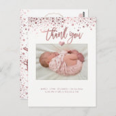 赤ちゃんシャワーありがとうお/目まいフェイクバラ金ゴールド ポストカード (正面/裏面)