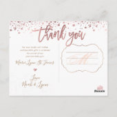 赤ちゃんシャワーありがとうお/目まいフェイクバラ金ゴールド ポストカード (裏面)