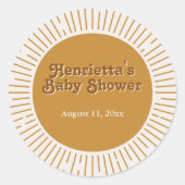 赤ちゃんシャワーありがとうここ来の息子ステッカー ラウンドシール (正面)