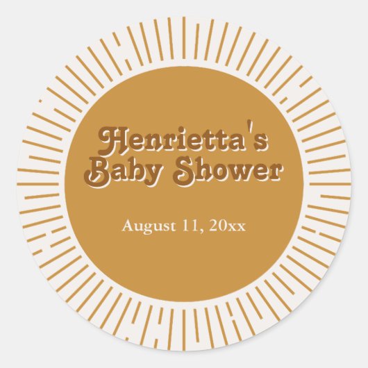 赤ちゃんシャワーありがとうここ来の息子ステッカー ラウンドシール (正面)