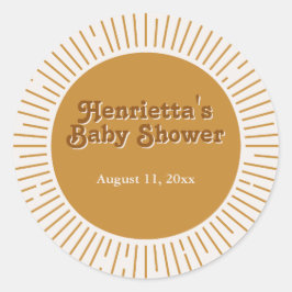 赤ちゃんシャワーありがとうここ来の息子ステッカー ラウンドシール