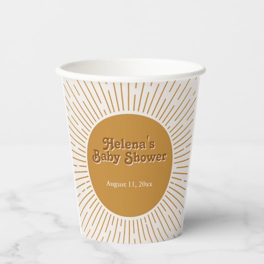 赤ちゃんシャワーありがとうここ来の息子ステッカー 紙コップ (正面)