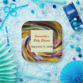 赤ちゃんシャワーありがとうござ男女兼用うカラフル ペーパープレート (パーティー)