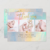 赤ちゃんシャワーありがとうカラフルブラシストローク ポストカード (正面/裏面)