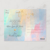 赤ちゃんシャワーありがとうカラフルブラシストローク ポストカード (裏面)