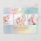 赤ちゃんシャワーありがとうカラフルブラシストローク ポストカード (正面)