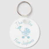 赤ちゃんシャワーありがとうパーティー好意ブルーバード キーホルダー (正面)