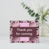 赤ちゃんシャワーありがとうピンクパープルキルト ポストカード (スタンド正面)