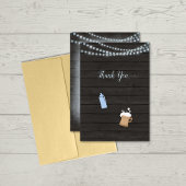 赤ちゃんシャワーありがとうベビーはブルーイング青 サンキューカード