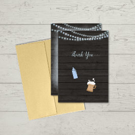 赤ちゃんシャワーありがとうベビーはブルーイング青 サンキューカード