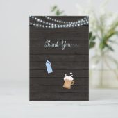 赤ちゃんシャワーありがとうベビーはブルーイング青 サンキューカード (スタンド正面)