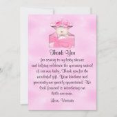 赤ちゃんシャワーありがとうベビーガール 招待状 (正面)