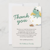 赤ちゃんシャワーありがとうベビー恐竜ハッチリングカード 招待状 (正面)