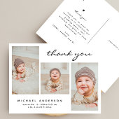 赤ちゃんシャワーありがとうモダンシンプル写真コラージュ ポストカード